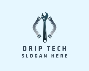 Plumbing Repair Wrench logo design