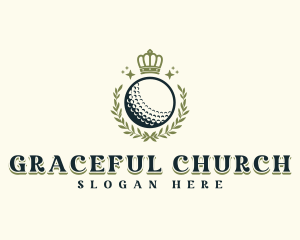 Golf Wreath Crown Logo