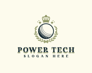 Golf Wreath Crown Logo