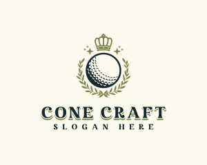 Golf Wreath Crown logo design