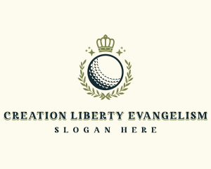 Golf Wreath Crown logo design