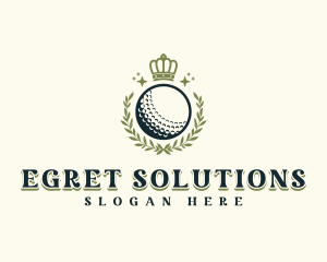 Golf Wreath Crown logo design