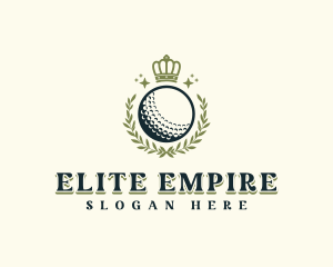 Golf Wreath Crown logo design