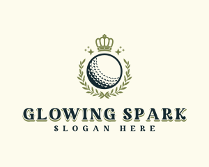 Golf Wreath Crown logo design