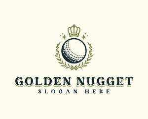 Golf Wreath Crown logo design