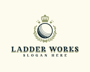 Golf Wreath Crown logo design