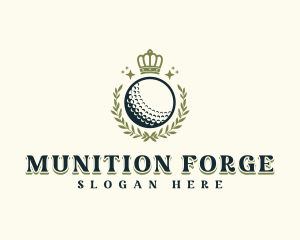 Golf Wreath Crown logo design