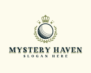 Golf Wreath Crown logo design