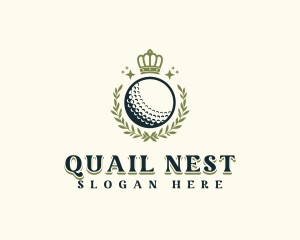 Golf Wreath Crown logo design