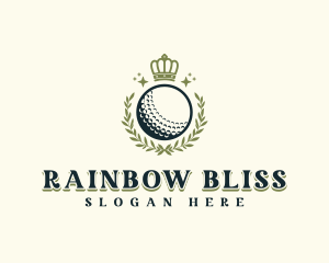 Golf Wreath Crown logo design