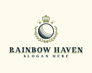 Golf Wreath Crown logo design