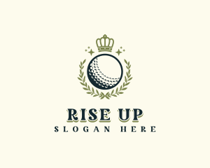 Golf Wreath Crown logo design