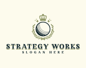 Golf Wreath Crown logo design