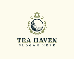 Golf Wreath Crown logo design