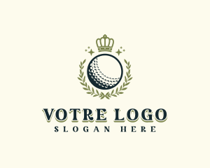 League - Golf Wreath Crown logo design