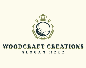 Golf Wreath Crown logo design