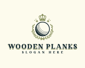 Golf Wreath Crown logo design