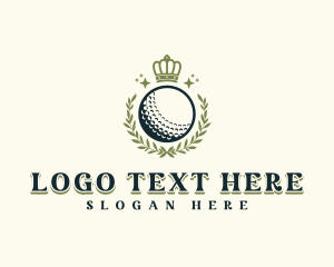Ball - Golf Wreath Crown logo design