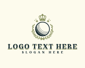 Golf Wreath Crown Logo