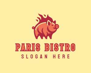 Pig Flame Grill logo design