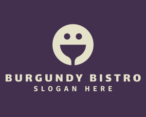 Wine Bar Smiley Face logo design