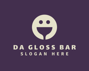 Wine Bar Smiley Face logo design