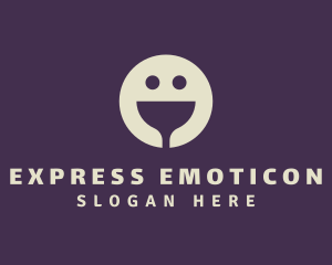 Emoticon - Wine Bar Smiley Face logo design