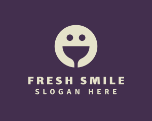 Wine Bar Smiley Face logo design