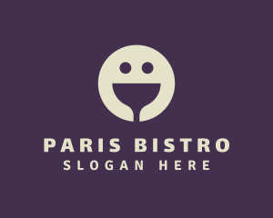 Wine Bar Smiley Face logo design