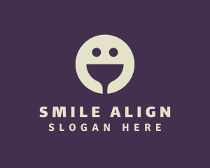 Wine Bar Smiley Face logo design