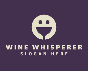 Sommelier - Wine Bar Smiley Face logo design