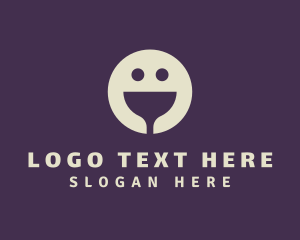 Emoji - Wine Bar Smiley Face logo design