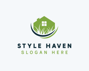 House Grass Lawn Logo