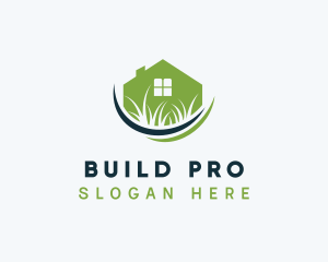 Home - House Grass Lawn logo design