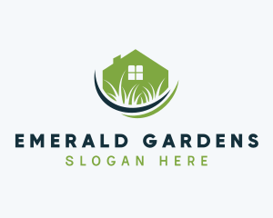 House Grass Lawn logo design