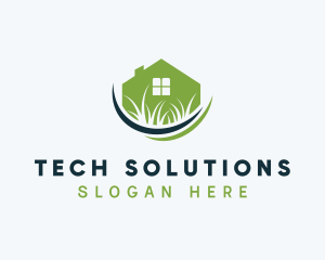 Home - House Grass Lawn logo design