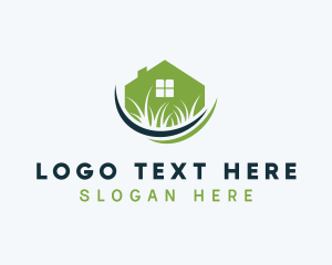 Lawn Care - House Grass Lawn logo design