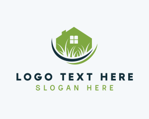 House Grass Lawn Logo