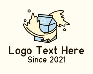 Dairy - Milk Box Splash logo design