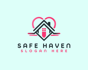 Shelter - House Heart Shelter logo design