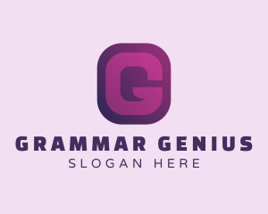 Grammar - Purple Quote Letter G logo design