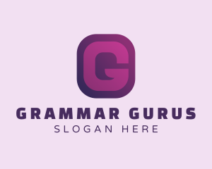 Grammar - Purple Quote Letter G logo design