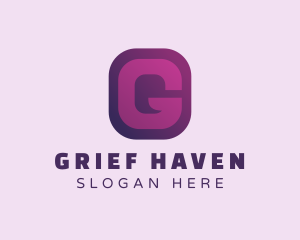 Purple Quote Letter G logo design