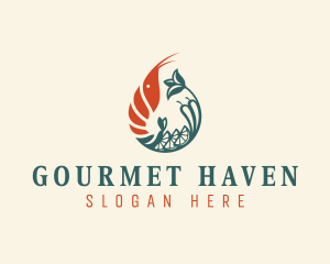 Gourmet Shrimp Cuisine logo design