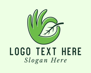 Produce - Leaf Farmer Hand logo design
