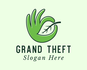 Herbalist - Leaf Farmer Hand logo design