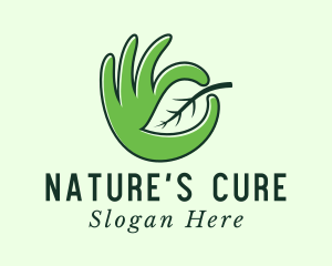 Herbalist - Leaf Farmer Hand logo design