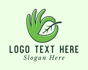 Farmer - Leaf Farmer Hand logo design