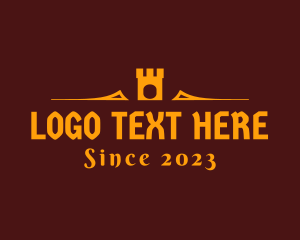 Text - Golden Medieval Castle Text logo design