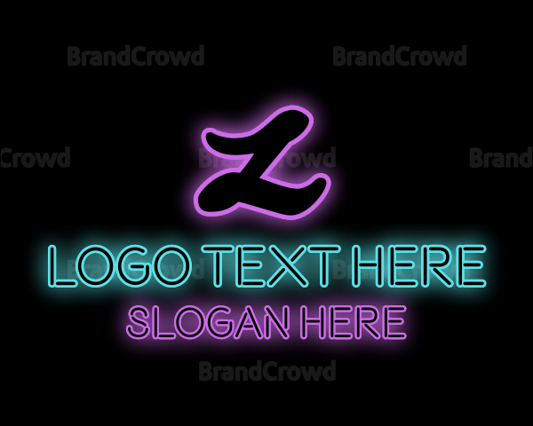 Neon Letter Text Logo